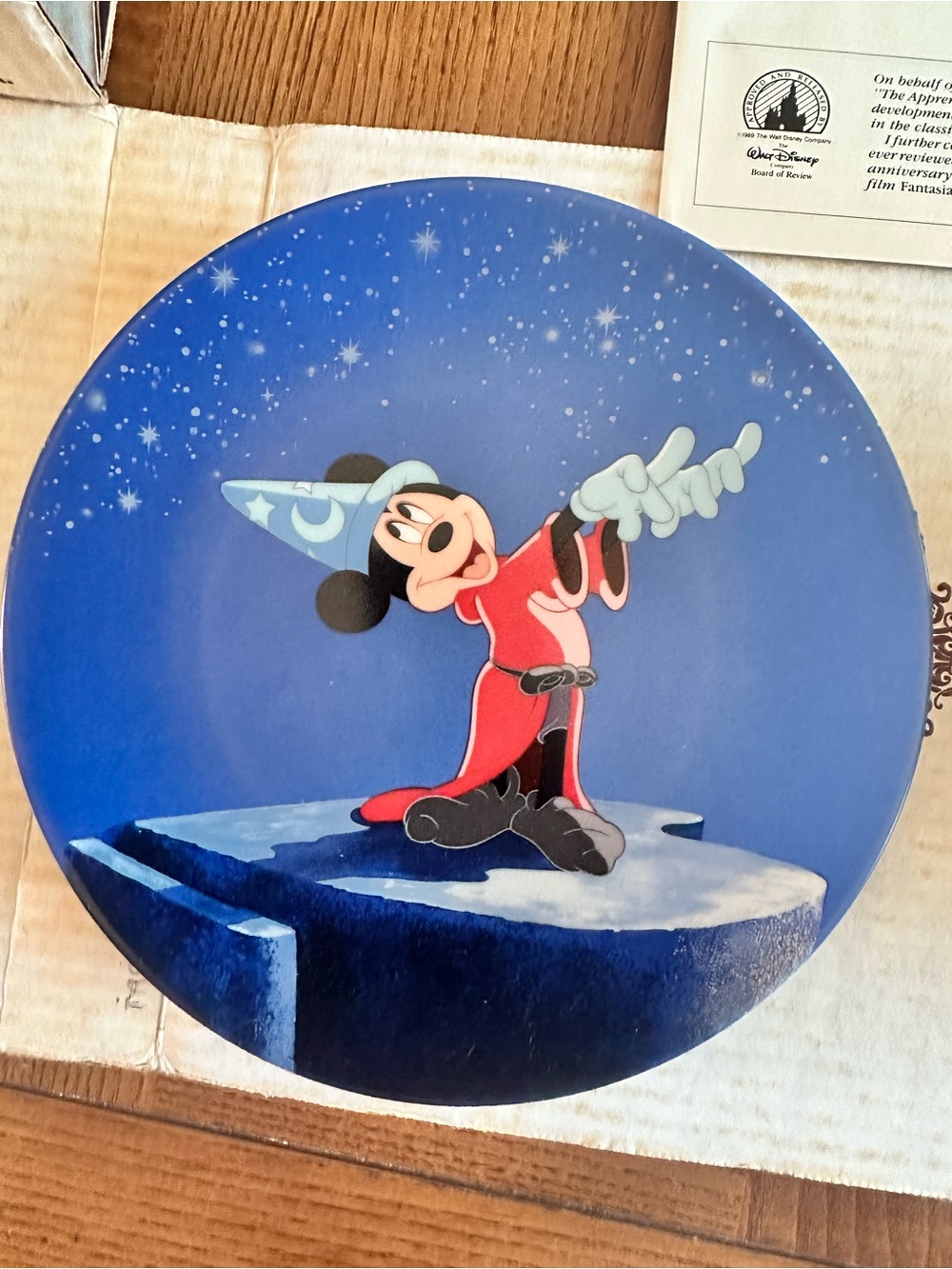 Knowles White Fantasia 'The Sorcerer's Apprentice' Commemorative Plate